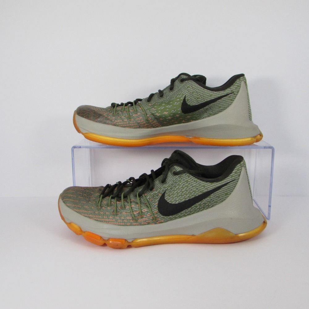 Nike KD 8 Easy Euro 2015 749375-033 Men's 9 Gray Green Orange Flyweave Sneaker